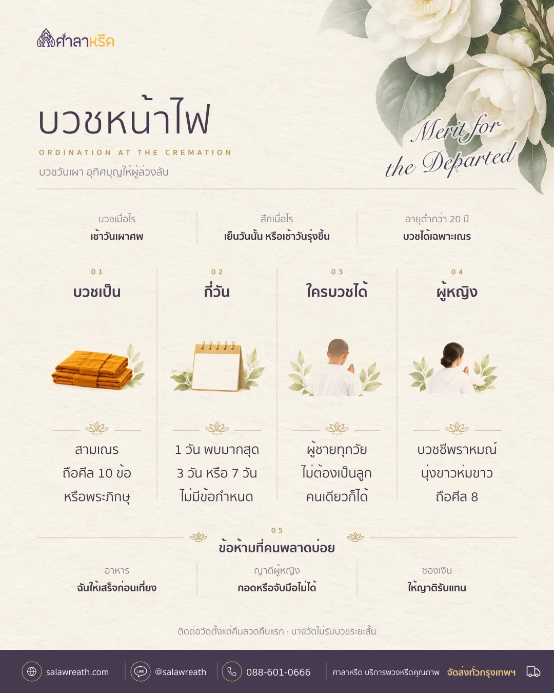 สรุปบวชหน้าไฟ บวชเณรวันเผาเพื่ออุทิศบุญ บวช 1 ถึง 7 วัน ถือศีล 10 ผู้หญิงบวชชีพราหมณ์